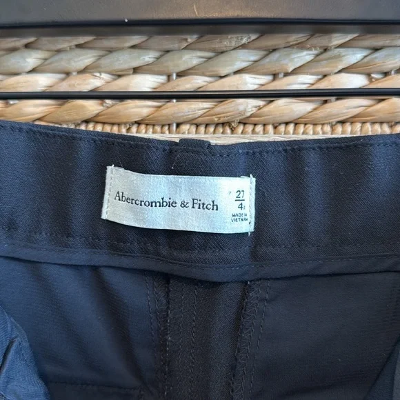 Abercrombie & Fitch Black High-Rise Wide Leg Career Trouser Dress Pants, 27/ 4 - Picture 8 of 9